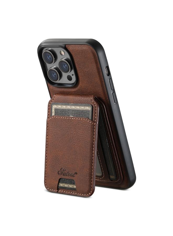 Suteni Case For iPhone 13 Pro H16 Litchi Texture Leather Detachable Wallet Back Phone Case - Image 3