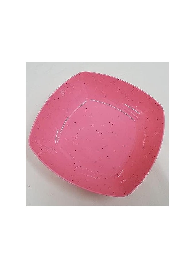 Generic Granite-shaped square deep plastic plate 1 piece - color may vary, shape may vary 