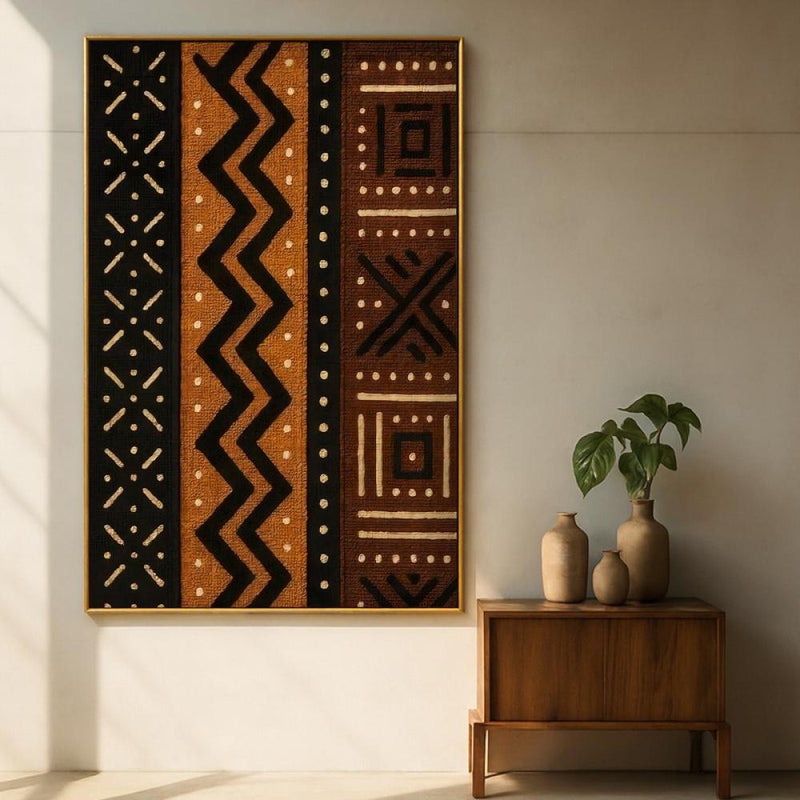 ماركتنا لوحة قماشية بتصميم الفن النجدي مع برواز مجوف مقاس (40×60) قطعة واحدة - Image 1