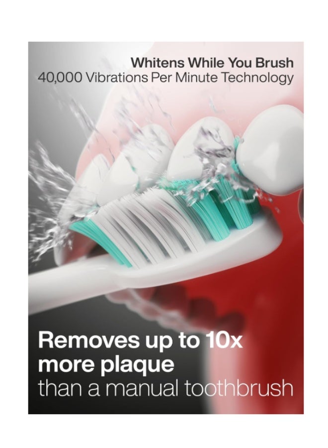 أكوا سونيك فرشاة أسنان كهربائية فائقة التبييض من سلسلة VIBE - 8 رؤوس فرشاة من DuPont وحقيبة سفر مرفقة - محرك سونيك بقوة 40,000 ذبذبة في الدقيقة وشحن لاسلكي - 4 أوضاع مع مؤقت ذكي - لون فحمي معدني - Image 3