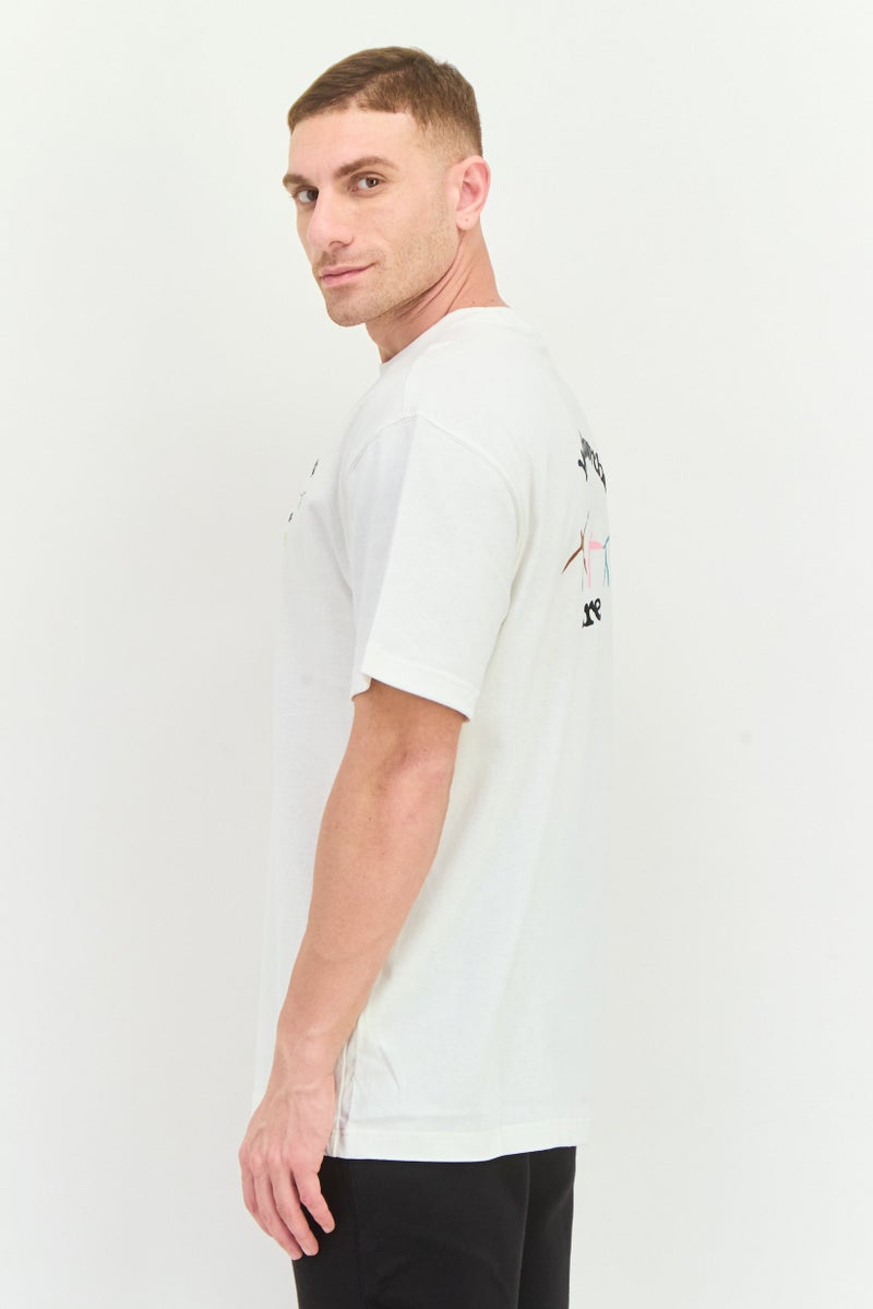 PUMA تي شيرت رجالي بأكمام قصيرة ومقاس مريح، أبيض - Image 4