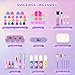 PERRYHOME Kids Makeup Sets for Girls 58 59 Pcs Washable Real Cosmetic Set with Mirror NonToxic Girls Makeup Kit Toddler Nail Polish Kit Princess Toys Birthday Gifts for 312 Years OldPurple - Image 4