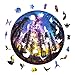 Jigfoxy Wooden Puzzle for Adults Galactic Forest Jigsaw Puzzles for Adult Unique Animal Shape Wood Cut Puzzles Christmas Thanksgiving Gifts for Friends Family M114 114in200pcs - Image 4