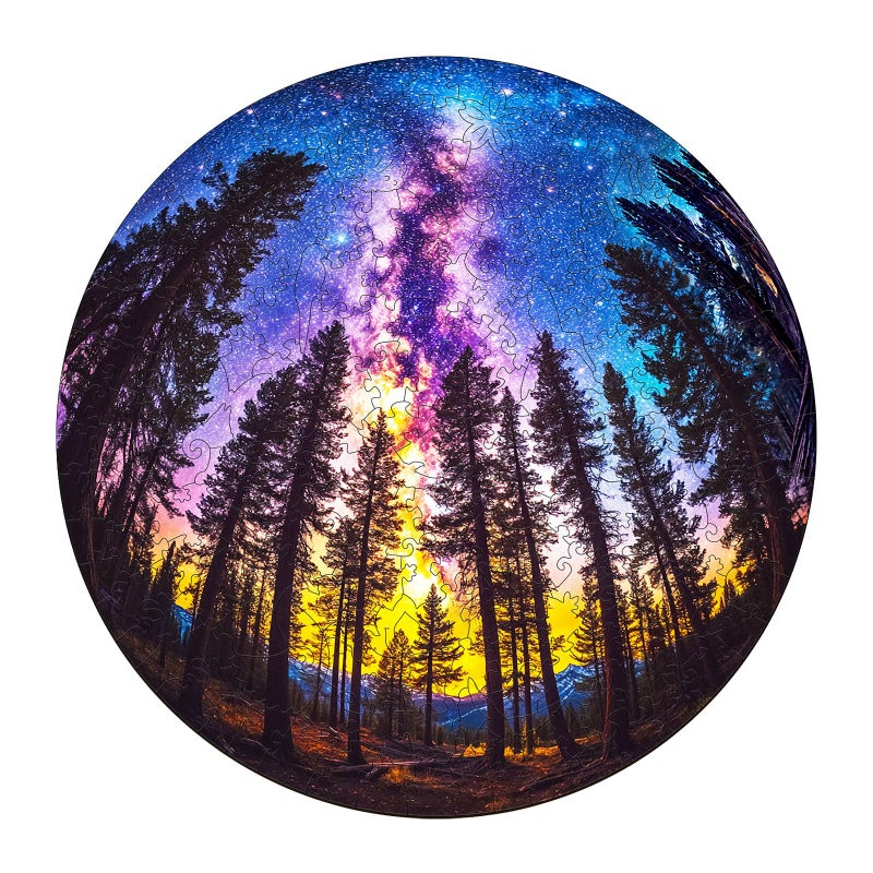 Jigfoxy Wooden Puzzle for Adults Galactic Forest Jigsaw Puzzles for Adult Unique Animal Shape Wood Cut Puzzles Christmas Thanksgiving Gifts for Friends Family M114 114in200pcs - Image 3