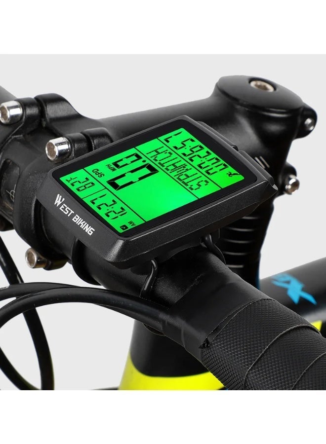 Wireless Bicycle Computer, 5-Language 2.36-Inch LED Screen, IPX7 Waterproof, 1-Year Battery Life, Multifunction Backlight Cycling Computer, MTB Road Bike Compatible - Image 2