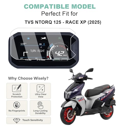 Wisely Premium Screen Guard for NEW TVS Ntorq 125 Race XP (2025) Scooter - Display Digital Meter Protector - HD Clear, Full Cover - Easy Installation Kit - Scooty Instrument Cluster Accessories - Image 2