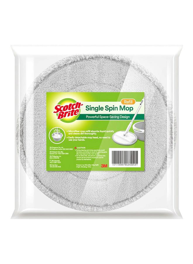 Scotch Brite Single Bucket Microfiber Spin Mop Refill for Floor Cleaning Grey