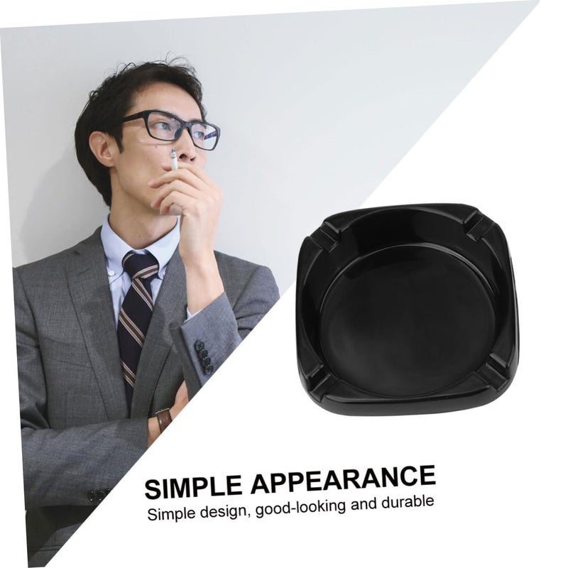 Square Black Ashtray for Home Outdoor Use Lightweight Convenient Patio Garden Living Room Bar - Image 3