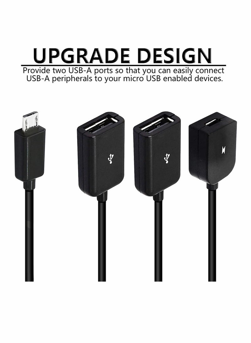 SYOSI USB to Dual USB Cable, for Micro USB Male to 2 USB Female OTG Splitter, for Micro Female, for Android Tablet Pc, SmartPhone, and More - Image 3