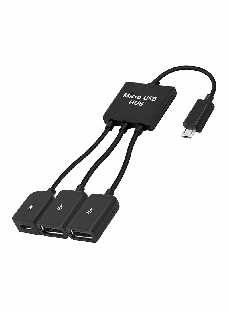 SYOSI USB to Dual USB Cable, for Micro USB Male to 2 USB Female OTG Splitter, for Micro Female, for Android Tablet Pc, SmartPhone, and More - Image 1