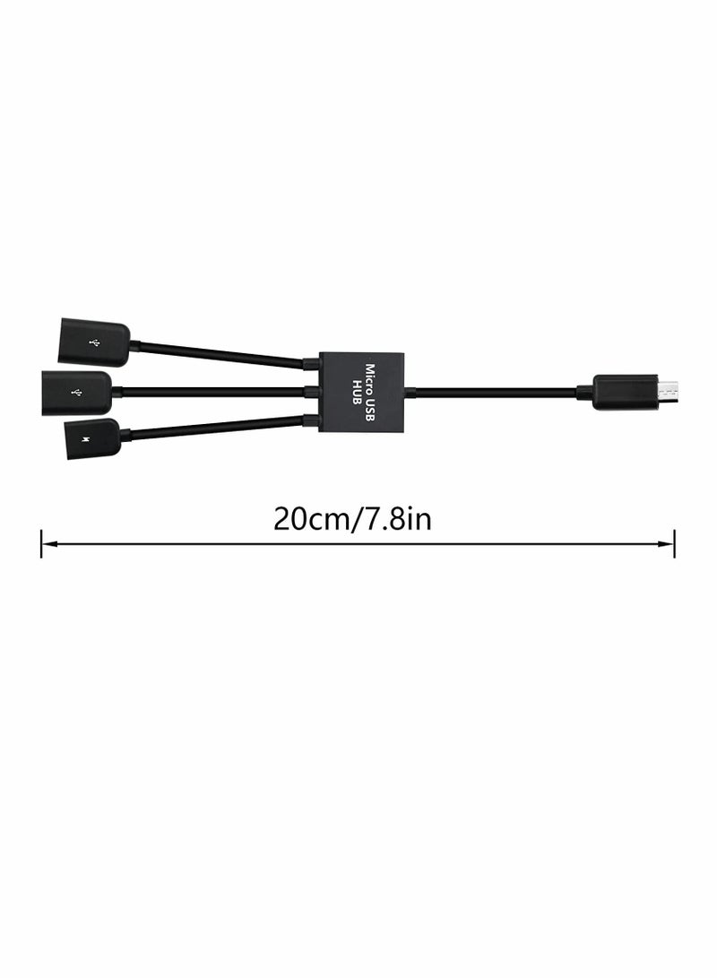 SYOSI USB to Dual USB Cable, for Micro USB Male to 2 USB Female OTG Splitter, for Micro Female, for Android Tablet Pc, SmartPhone, and More - Image 2
