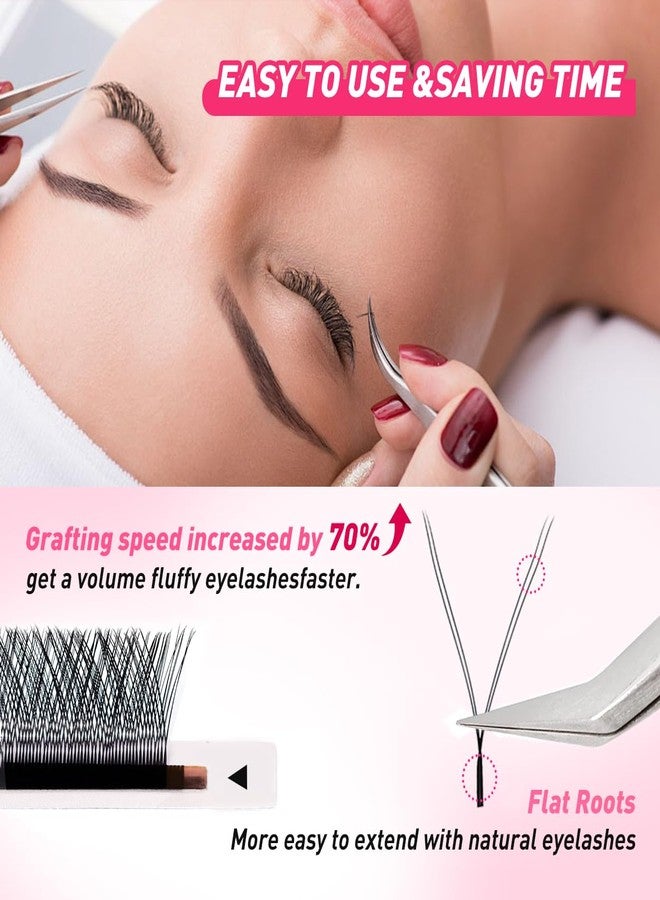 ARISON LASHES 5D W Shape Eyelash Extension Natural Soft Volume 0.07mm C Curl 8-15mm Mix Premade Fans Faux Mink Matte Black Cluster 12 rows - Image 3