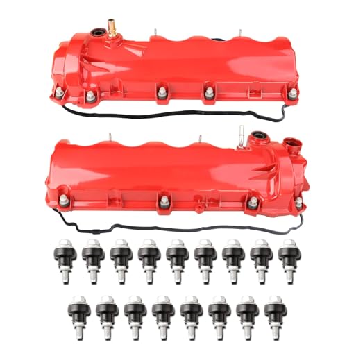 MITZONE Upgrade Left and Right Aluminum Valve Cover Kit Compatible with Ford Lincoln Mercury Explorer F-150 F-250 F-350 F-450 F-550 Mustang Expedition Mark LT Navigator Mountaineer 4.6L 5.4L 2004-2018 - Image 1