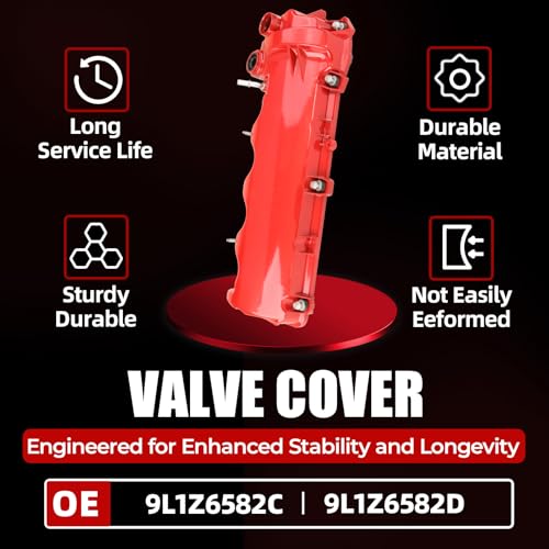 MITZONE Upgrade Left and Right Aluminum Valve Cover Kit Compatible with Ford Lincoln Mercury Explorer F-150 F-250 F-350 F-450 F-550 Mustang Expedition Mark LT Navigator Mountaineer 4.6L 5.4L 2004-2018 - Image 3