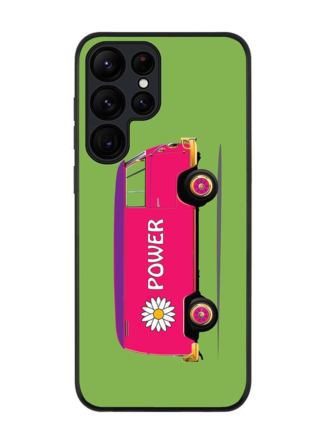 Stylizedd Rugged Black edge case for Samsung Galaxy S23 Ultra 5G Slim fit Soft Case Flexible Rubber Edges Anti Drop TPU Gel Thin Cover - Flower Power - Image 1