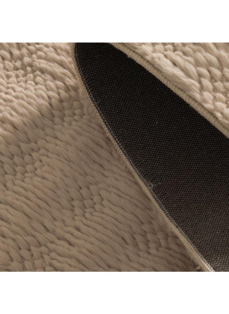 DANUBE HOME Textra Soft Fur Design Rug  Polyester Area Rug Floor Covering L150xW80cm-Beige  - Image 5