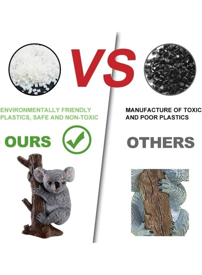 هالامودو نماذج حيوانات عائلة كوالا 5 قطعة ، مجموعة لعبة كوالا الواقعية ، زينة الحيوانات البرية ، ألعاب معرفية حديقة حيوانات الغابة ، هدايا عيد ميلاد الأطفال - Image 5