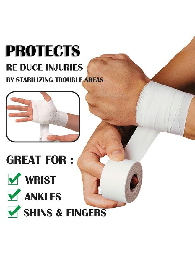 Athletic Sports Medical Tape - No Sticky Residue & Easy to Tear Very Strong Tape for Athlete & Sport Trainers & First Aid Injury Wrap Perfect for Fingers Ankles 1.5in X 30ft (White) - Image 2