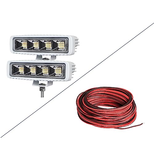 EXZEIT Led Boat Lights with Wiring, 2pc 72W Deck/Dock Marine Lights 4000LMS 150°Flood Light, 6.3inch, 12/24 V Led Light Bar - Image 1