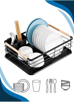 RACK STORE KITCHEN DISH RACK, COUNTERTOP PLATE RACK WITH DRAIN TRAY  - Image 4