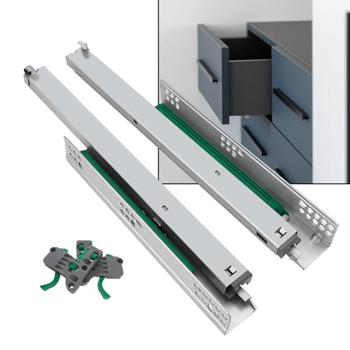 Volo Steel Undermount SlideTandem Runner Bottom Undermount Channel Slide Silent Soft Closing Hydraulic with Locking Device (16 inch / 400mm) - Image 1