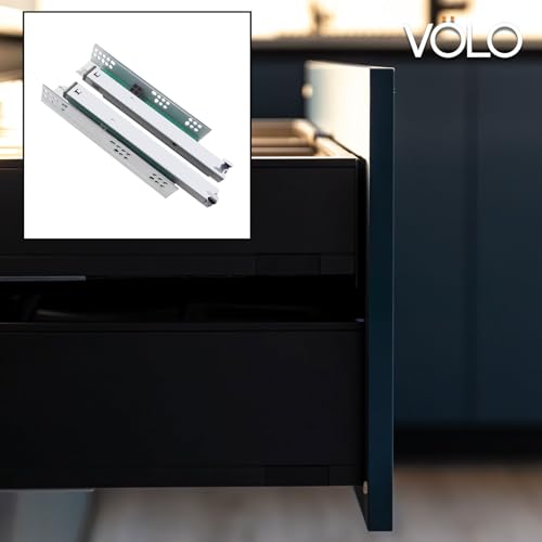 Volo Steel Undermount SlideTandem Runner Bottom Undermount Channel Slide Silent Soft Closing Hydraulic with Locking Device (16 inch / 400mm) - Image 5