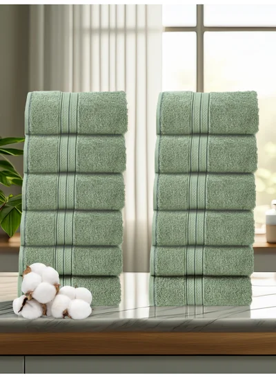 Donetella 12-Piece Face Towel Set, 30x30 cm | 600 GSM 100% Combed Cotton | Soft, Plush & Ultra-Absorbent | Ideal for Facial Care, Baby Care & Daily Use