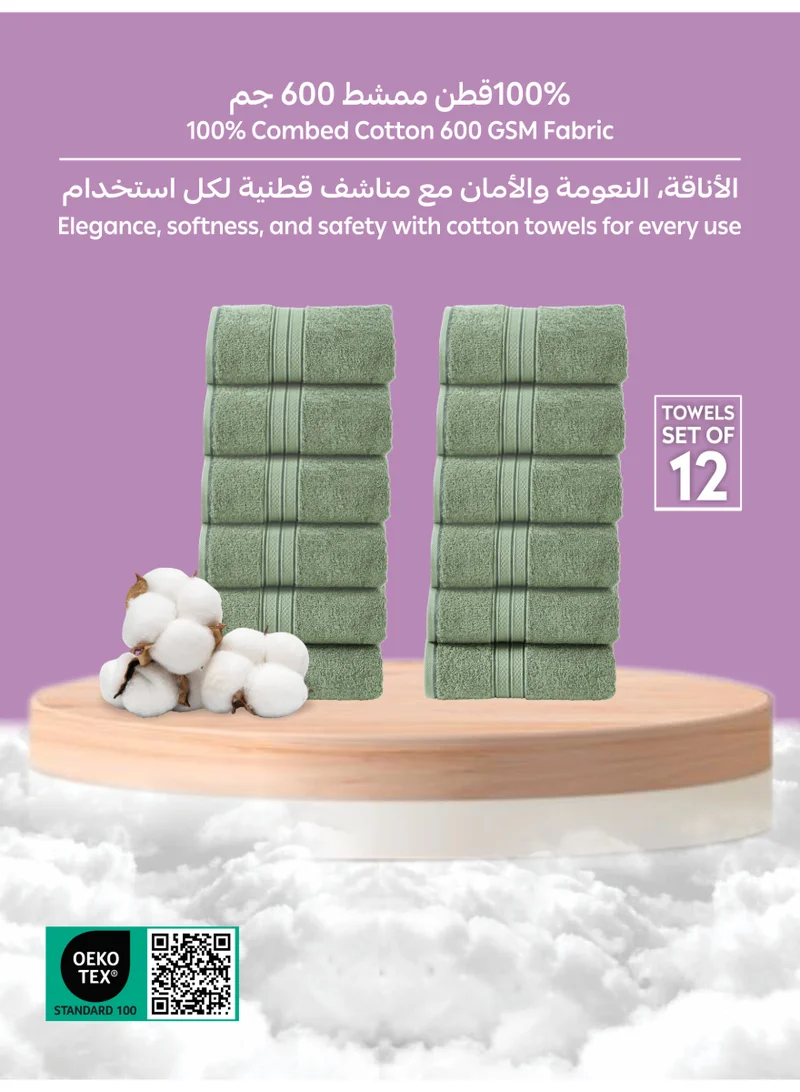 دوناتيلا مجموعة مناشف وجه من  قطعة،  سم، قطن مشطوب %  ، سميكة وناعمة فائقة الامتصاص وسريعة الجفاف، مثالية للمنتجع الصحي والصالة الرياضية والفندق والاستخدام اليومي