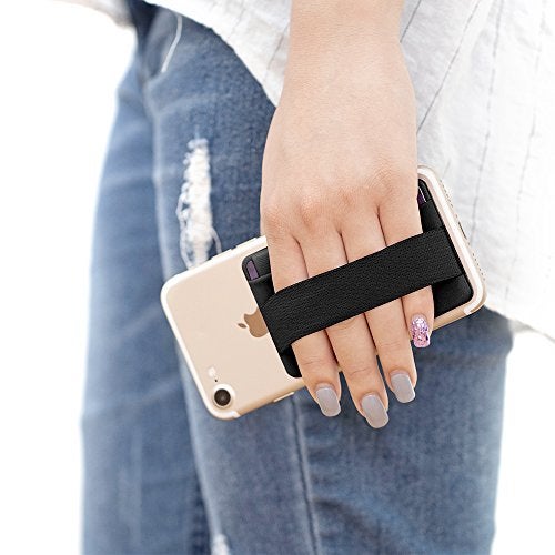 Sinjimoru Phone Grip Card Holder with Flap, Credit Card Holder for iPhone and Android, Stick-On Wallet, Phone Holder, Finger Strap for Smartphones. Sinji Pouch B-Flap, [Black] - Image 4