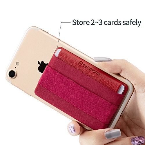 Sinjimoru Phone Grip Card Holder with Flap, Credit Card Holder for iPhone and Android, Stick-On Wallet, Phone Holder, Finger Strap for Smartphones. Sinji Pouch B-Flap, [Black] - Image 3