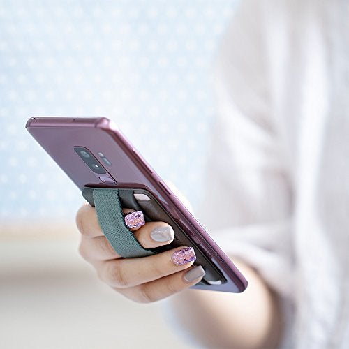 Sinjimoru Phone Grip Card Holder with Flap, Credit Card Holder for iPhone and Android, Stick-On Wallet, Phone Holder, Finger Strap for Smartphones. Sinji Pouch B-Flap, [Black] - Image 2