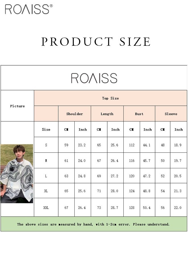 قميص رجالي كاجوال فضفاض مناسب مطبوع، متعدد الاستخدامات، بأكمام قصيرة، وأزرار مفتوحة، وإغلاق كلاسيكي، وطية صدر السترة لقضاء العطلات على الشاطئ - pzsku/ZBAED49EBCA8306C51F49Z/45/_/1715241785/9725addd-b8b6-487a-a909-0ea2c48c491c