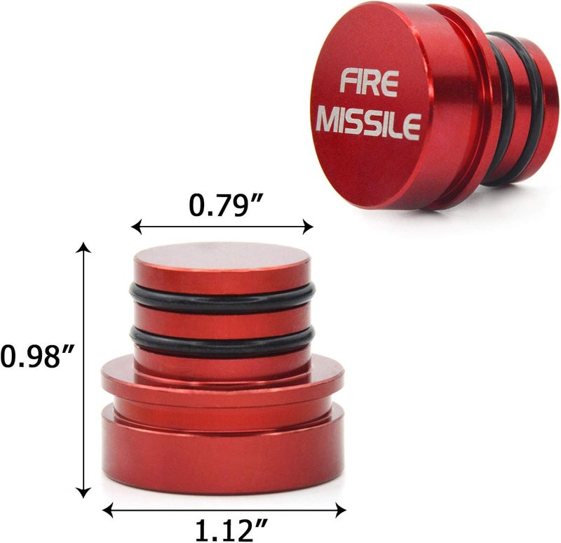 GeeWatom Cigarette Lighter Plug Cover Billet Aluminum Cigarette Lighter Plug, Fits All Vehicles with Standard 12 Volt Power Source Aluminum Dustproof Plug (FIRE Missile+Eject) - Image 2
