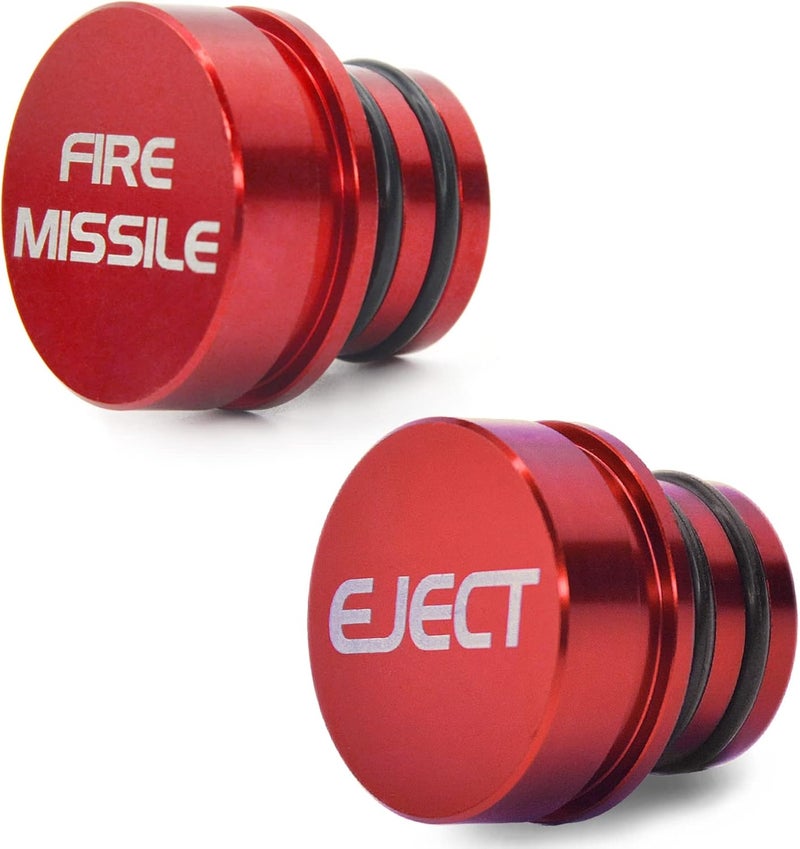 GeeWatom Cigarette Lighter Plug Cover Billet Aluminum Cigarette Lighter Plug, Fits All Vehicles with Standard 12 Volt Power Source Aluminum Dustproof Plug (FIRE Missile+Eject) - Image 1