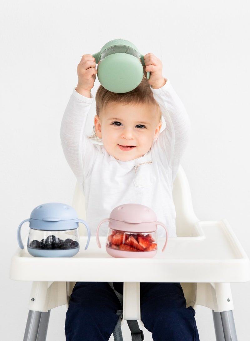 ubbi حاوية وجبات خفيفة تويت حزمة مزدوجة باللونين الساج والوردي - Image 2