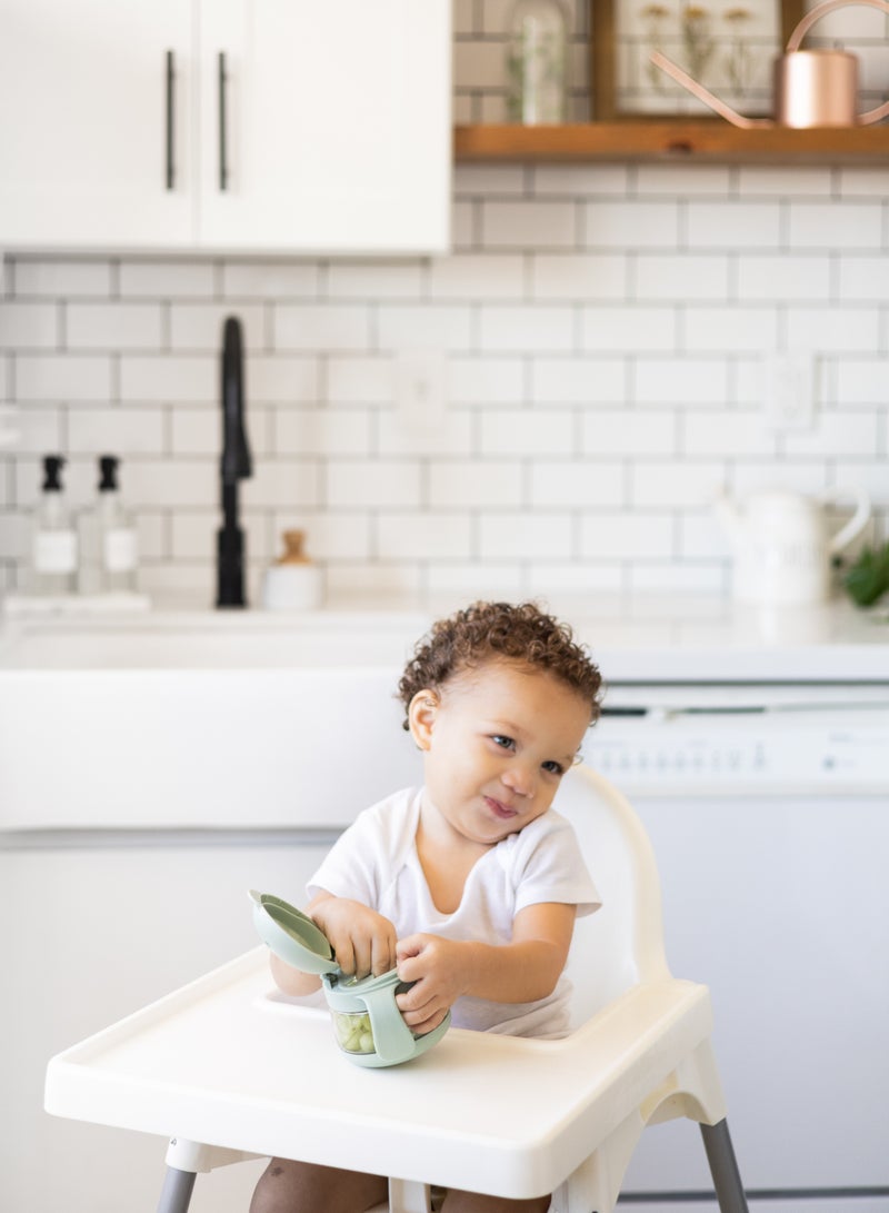 ubbi حاوية وجبات خفيفة تويت حزمة مزدوجة باللونين الساج والوردي - Image 1