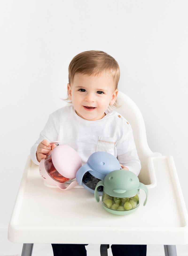 ubbi حاوية وجبات خفيفة تويت حزمة مزدوجة باللونين الساج والوردي - Image 3