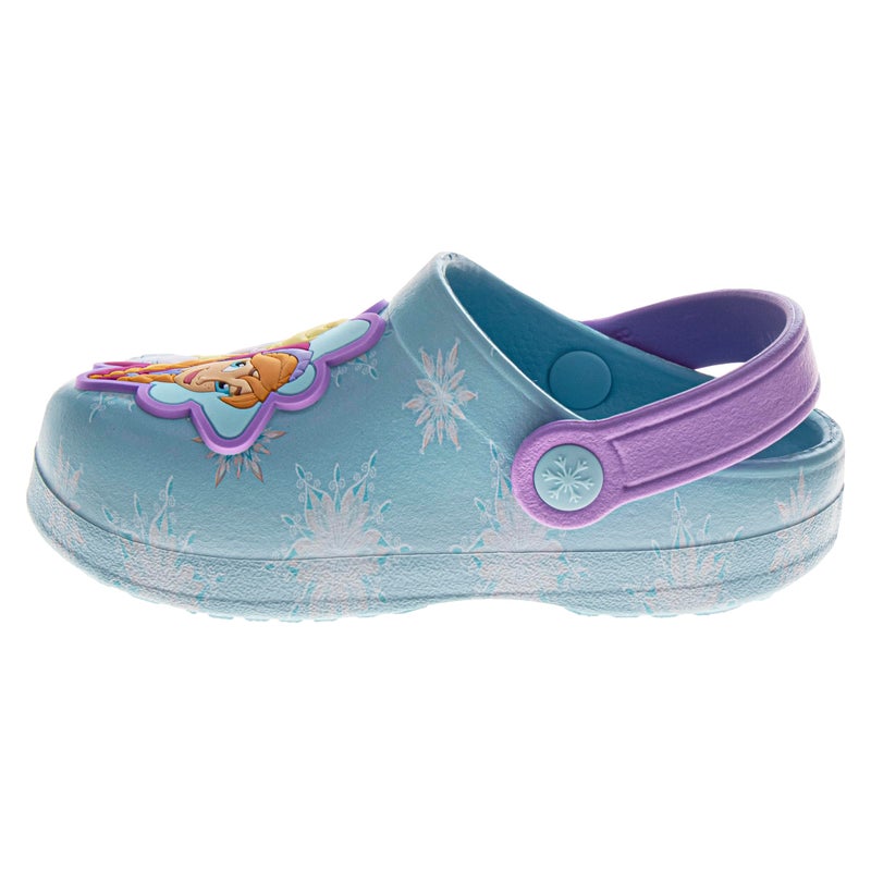 Josmo Kids Frozen Clog Sandal Waterproof Slip-On Slides for Girls - Anna Elsa Closed Toe Clogs with Backstrap - Blue Ice (Size 9-10 Toddler) - Image 1