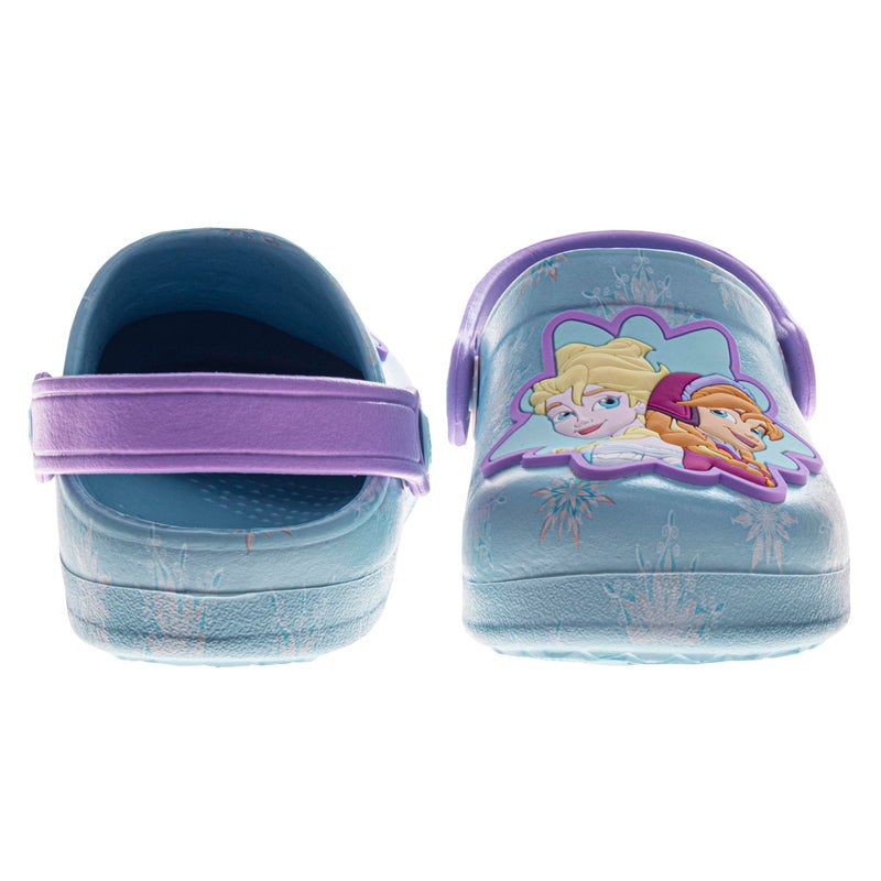 Josmo Kids Frozen Clog Sandal Waterproof Slip-On Slides for Girls - Anna Elsa Closed Toe Clogs with Backstrap - Blue Ice (Size 9-10 Toddler) - Image 2