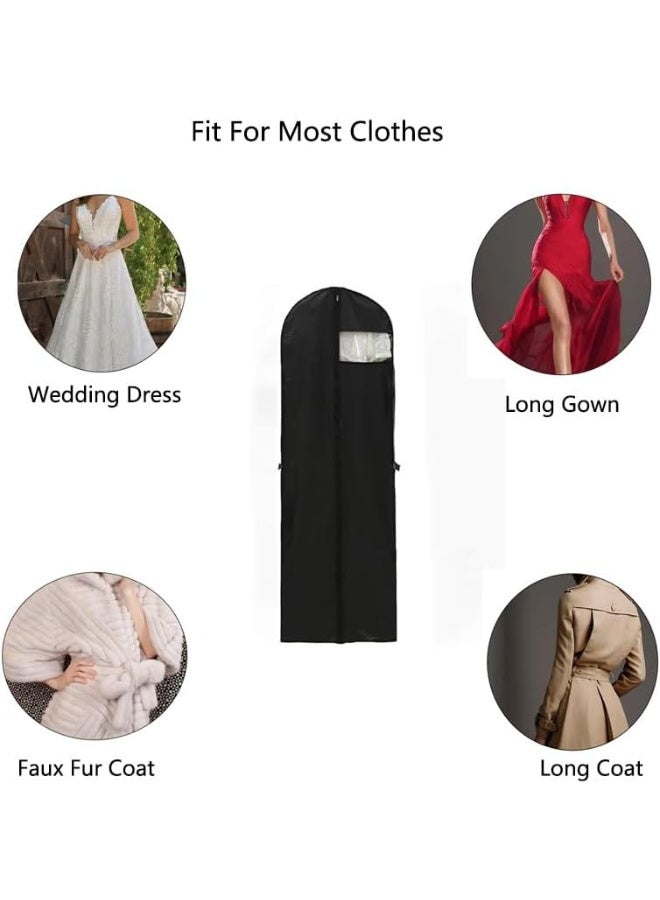 Black 60x180cm Garment Bag Clothes Dust Cover, Dustproof Protector for Suits, Dresses, Coats - Travel & Closet Storage - Image 3