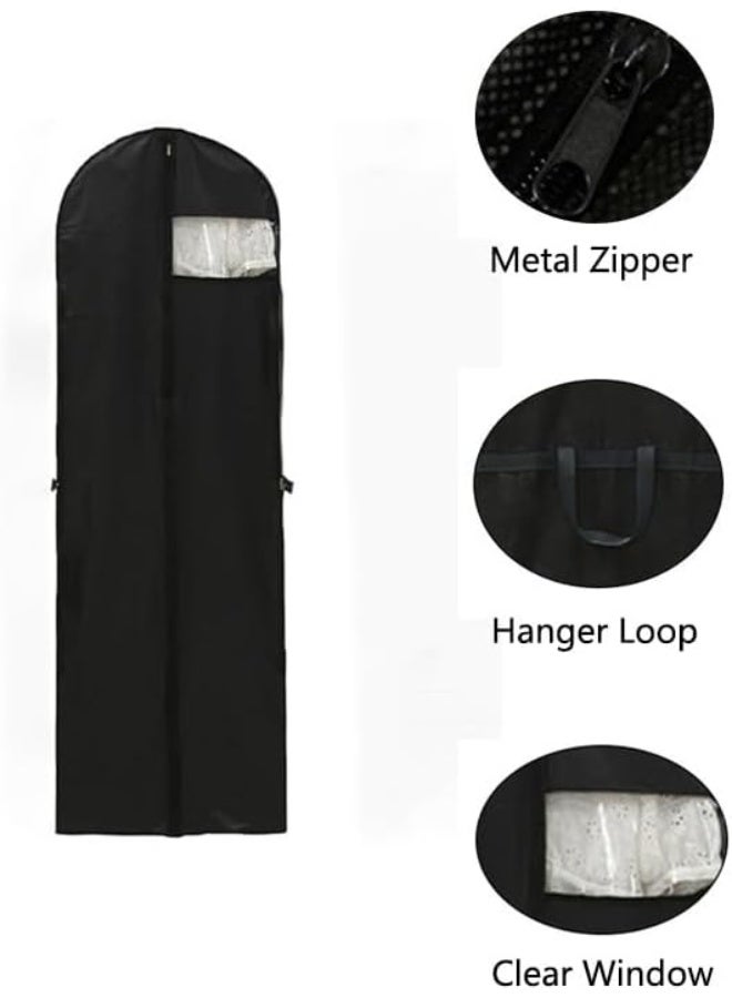 Black 60x180cm Garment Bag Clothes Dust Cover, Dustproof Protector for Suits, Dresses, Coats - Travel & Closet Storage - Image 4