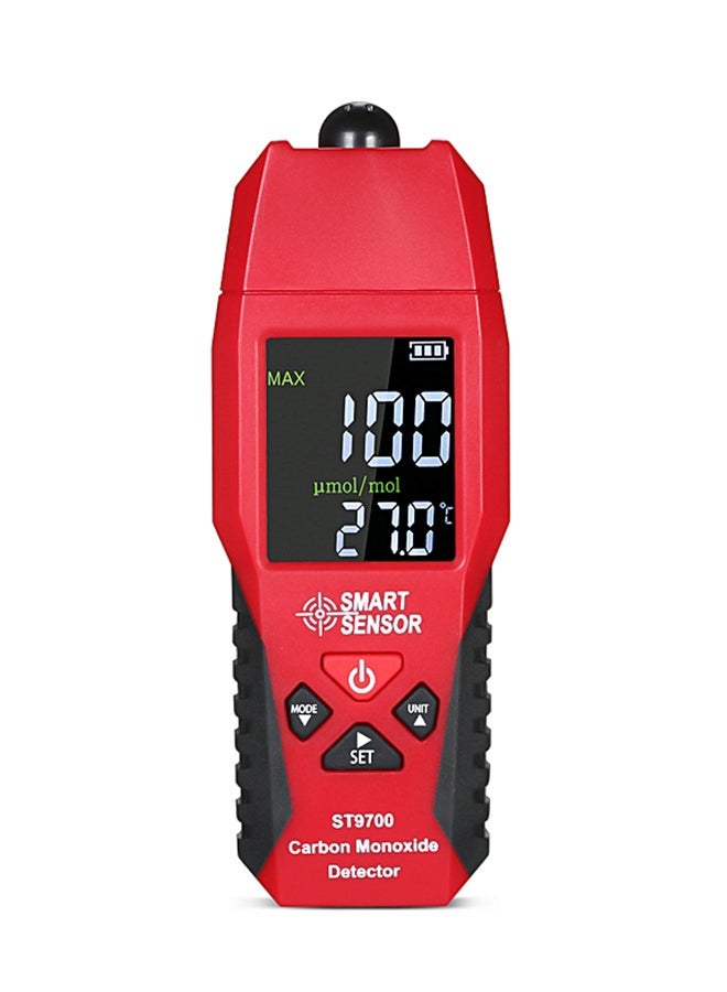 NIBEMINENT Handheld LCD Display Carbon Monoxide Meter Red/Black 19.50 x 7.70 3.50cm - Image 1