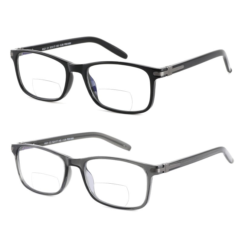 LKEYE Bifocal Reading Glasses Men Women Blue Light Blocking Computer Readers Wide Frame Progressive Eyeglasses Clear Top Fashion Designer Cheaters Transition Stylish Eyewear LK6021 125 - Image 2