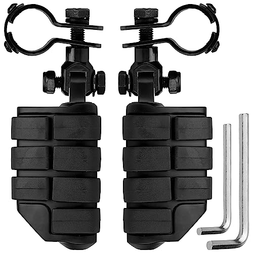 VG MOTO VGMOTO Motorcycle 1.25" Highway Footpegs Adjustable Foot Pegs Footrests with Clamps Mounts kit Compatible with Harley Touring Sportster Softail Road Glide Street Glide with 1 1/4 inch Engine Guard - Image 1