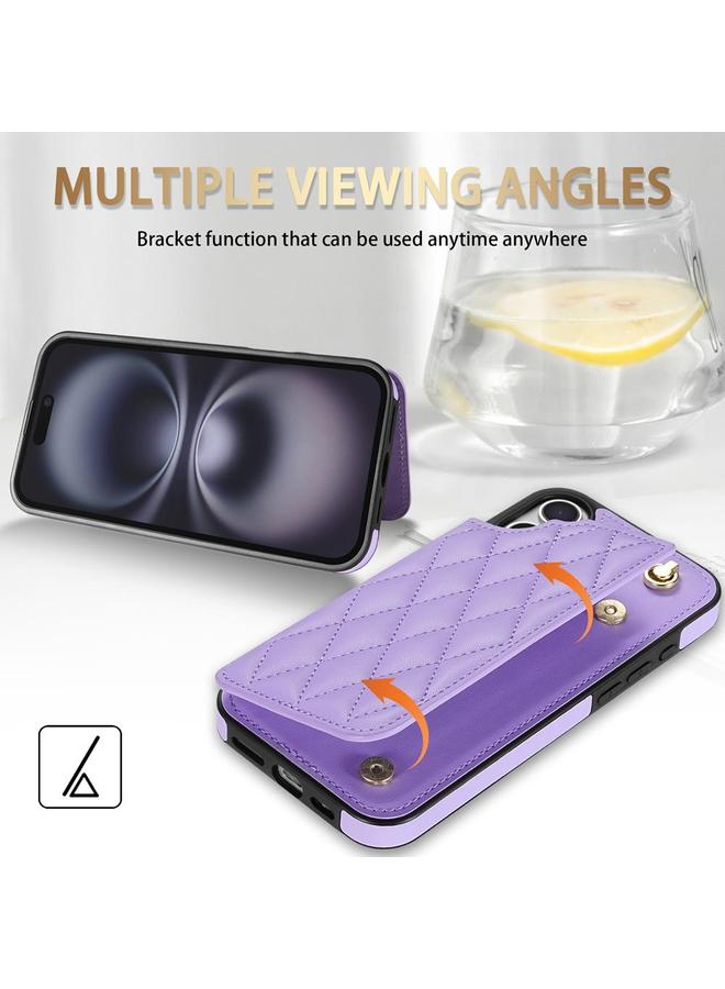 اس-توب جراب هاتف iPhone 16 مع مشبك مزدوج وفتحات للبطاقات مع حبل - Image 3