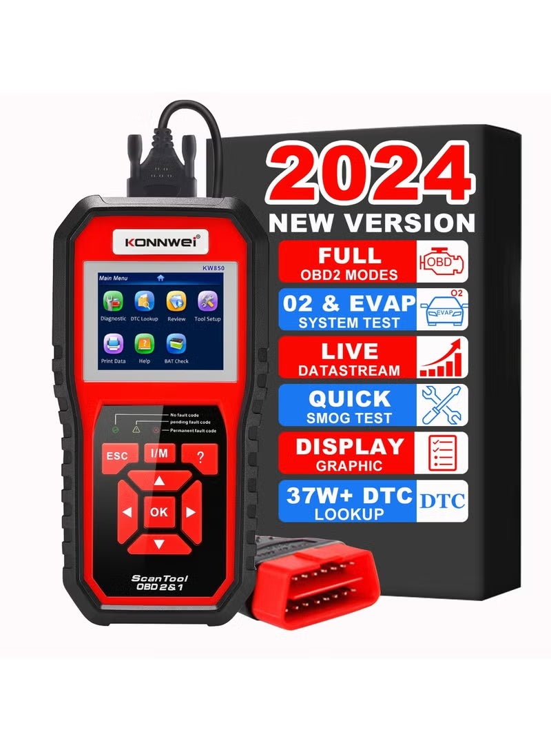 Konnwei Professional OBD2 Scanner – Car Engine Code Reader OBD II Auto Diagnostic Code Scanner OBD EOBD Check Engine Light Scan Tool Car Engine Fault CAN Diagnostic Scan Tool with I/M Readiness (Upgraded Version)  - Image 2