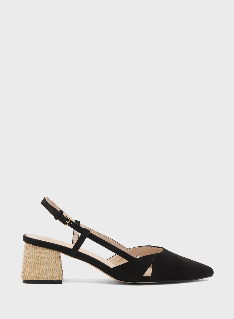 ايلا Slingback Pump With Raffia Heel
