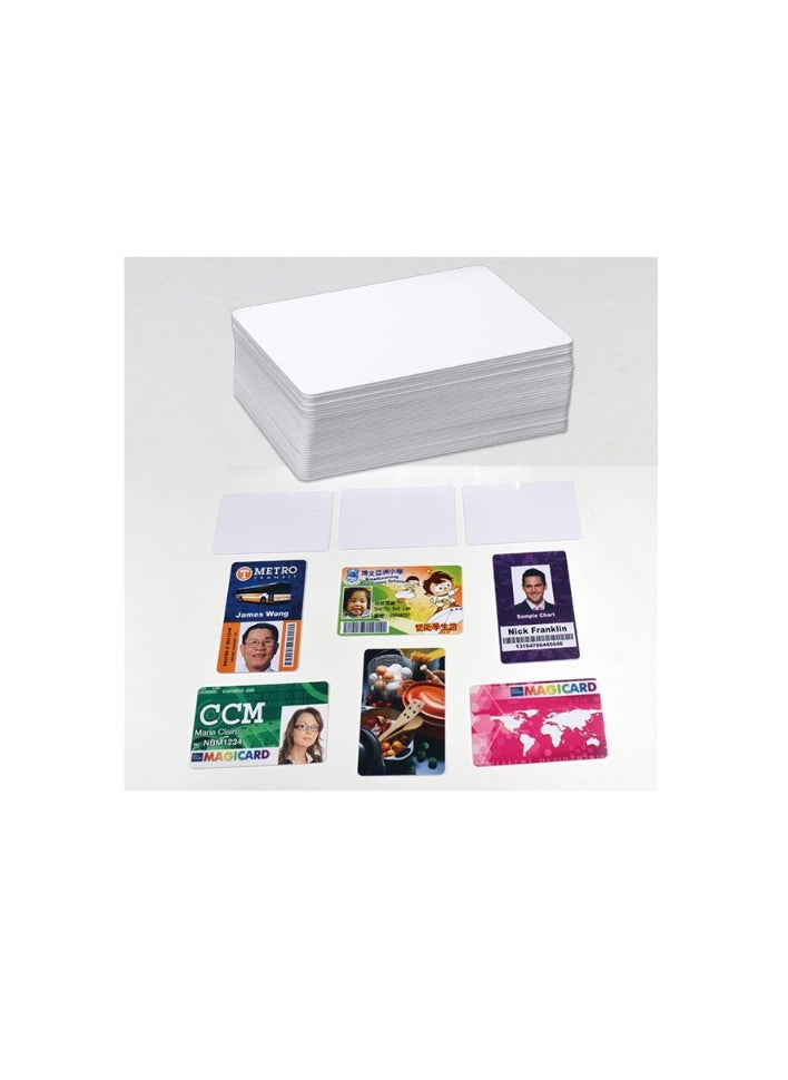 Kalon - 200-Piece Double-Sided  Inkjet Printable PVC Card White Any ,Inkjet Printers - Image 1