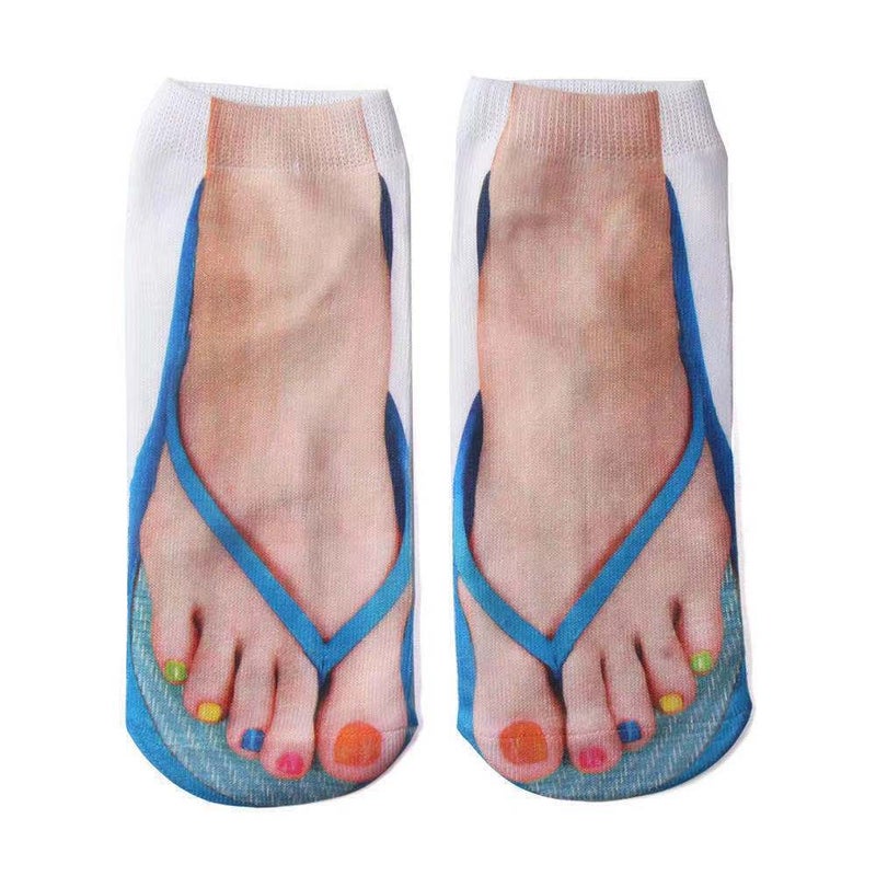 Explosions Flip-Flops 3D Socks Explosions Three-Dimensional Printed Socks Flip-Flops Socks Nail Socks Trembles With The Same Paragraph - Image 3