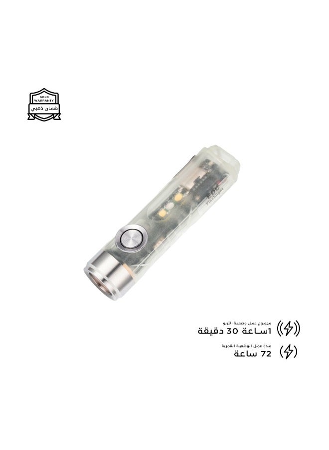 RovyVon - Discover high-performance lighting with the RovyVon A5 Keychain Flashlight, designed to meet all your daily and outdoor lighting needs. With a brightness of 650 lumens and a beam range of 110 meters, this flashlight delivers powerful and clear illumination in all conditions. It features side lighting with two modes: a creamy LED mode for soft illumination and a fraud/scorpion detection mode, making it ideal for camping, travel, or professional tasks.  Equipped with a 330mAh lithium battery and a fast-charging Type-C port, the flashlight ensures extended runtime and efficient operation. Its compact and lightweight design makes it easy to carry and use anywhere, anytime. - Image 1
